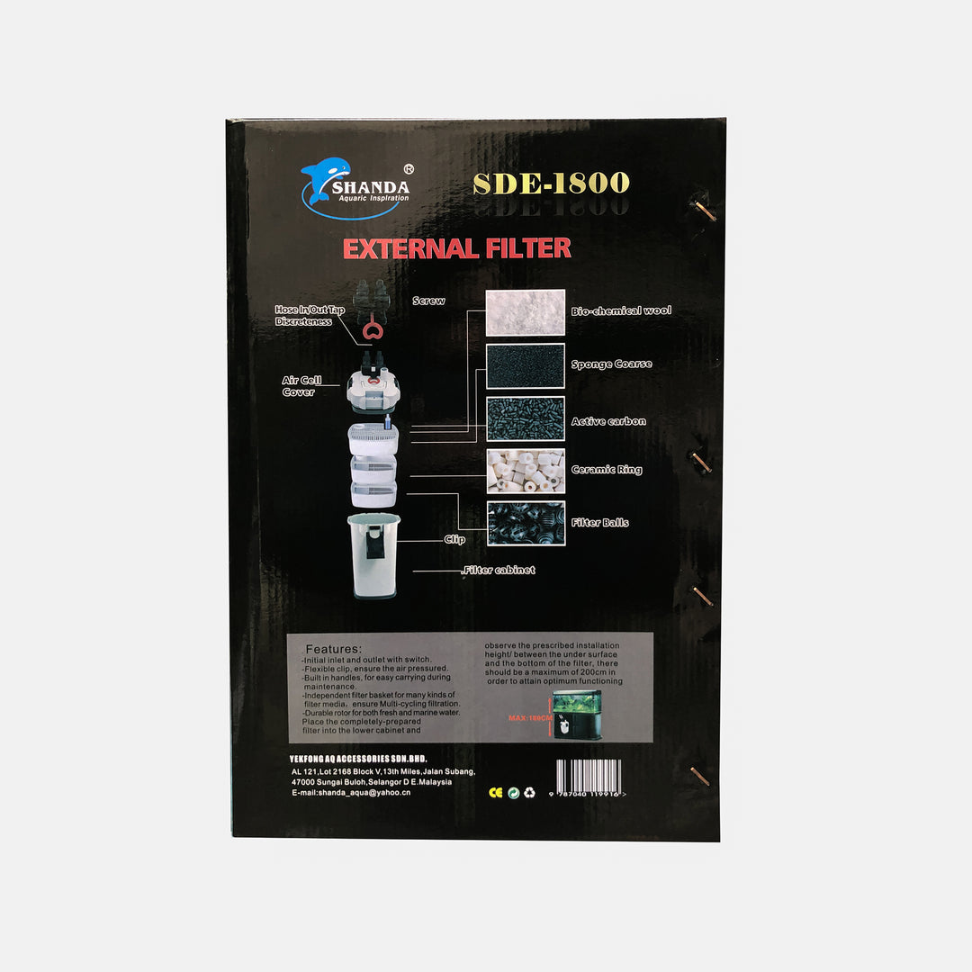 SHANDA SDE -1800 UV Canister Filter (35W) - nepalaquastudio