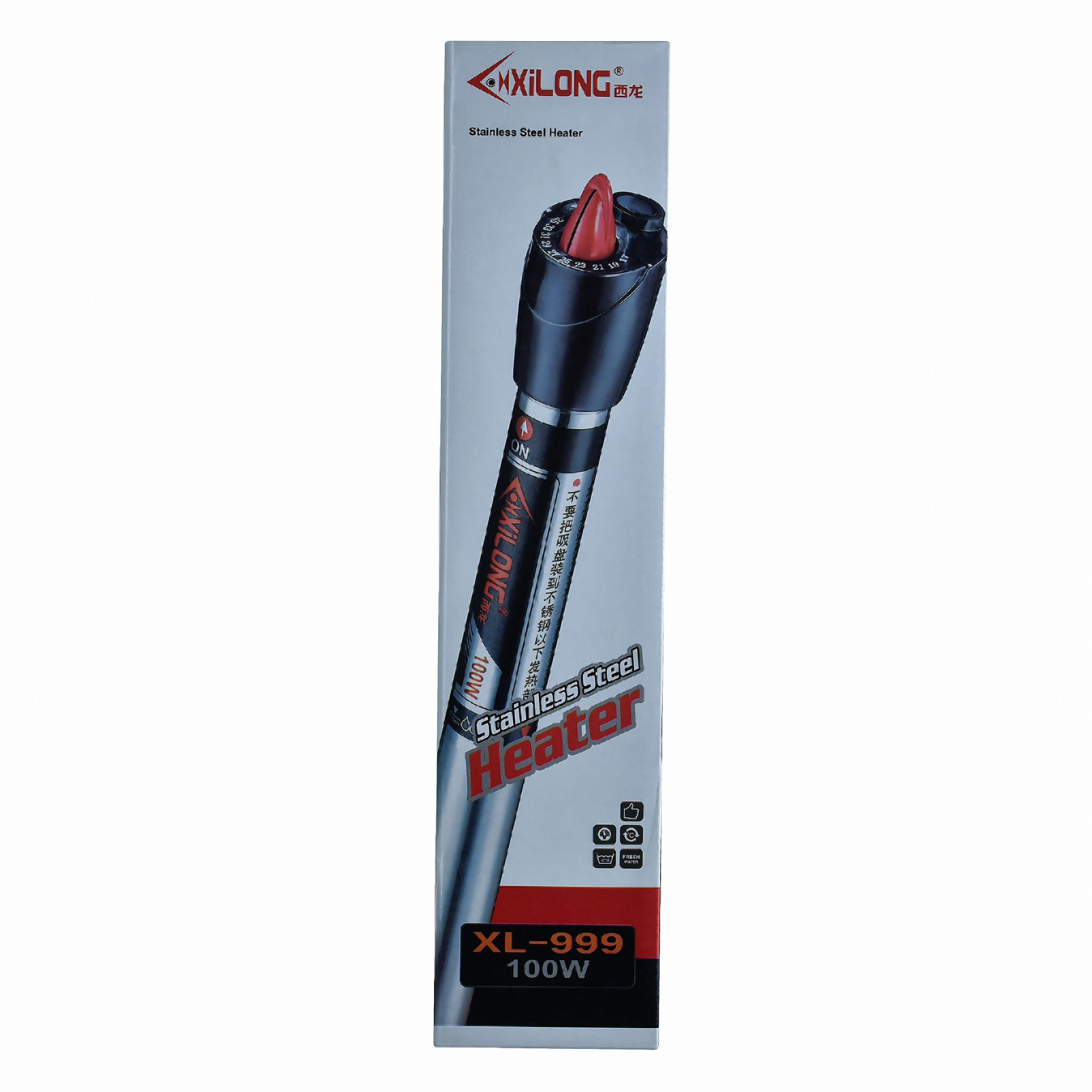 XiLONG Aquarium Stainless Steel Heater - 100W for 50 to 100 Liters - nepalaquastudio